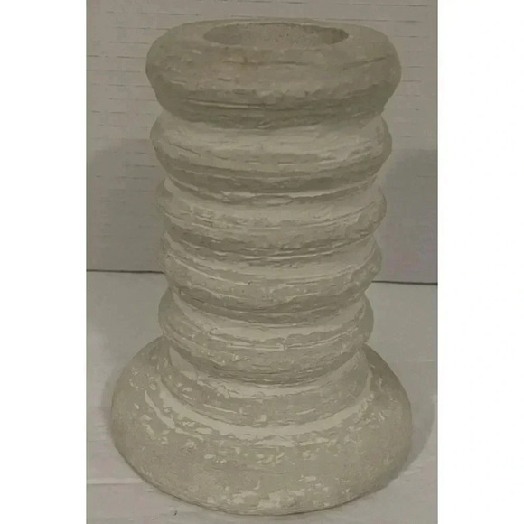 Stone Pillar Candle Holder 5.75”Candle Up To 1.5” Medium Beige￼ Trend Candle Run - Picture 1 of 6